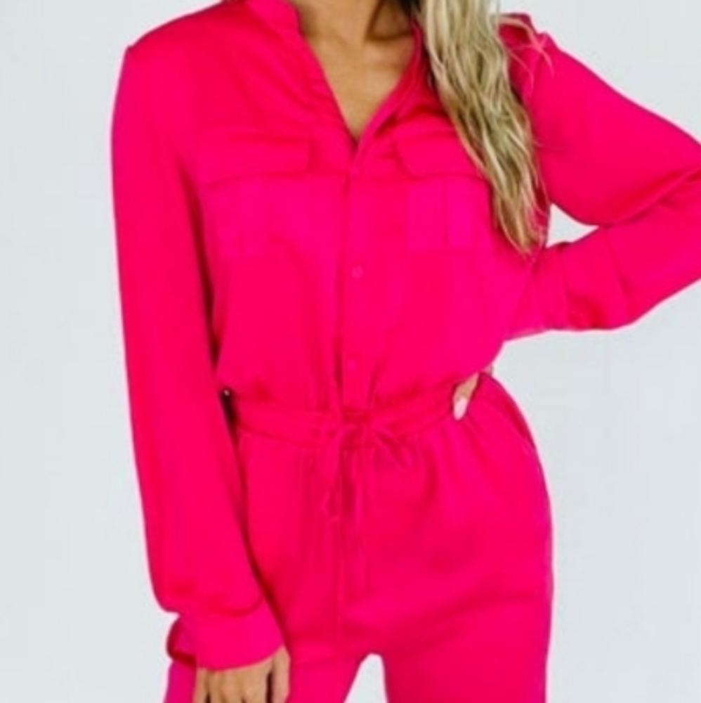 BIBI SILKY FUSHIA JUMPSUIT PANTSUIT